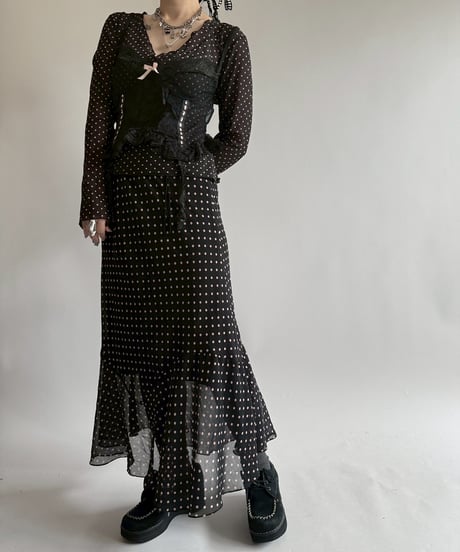 【USED】 Dot Pattern Long Skirt  /250412-007