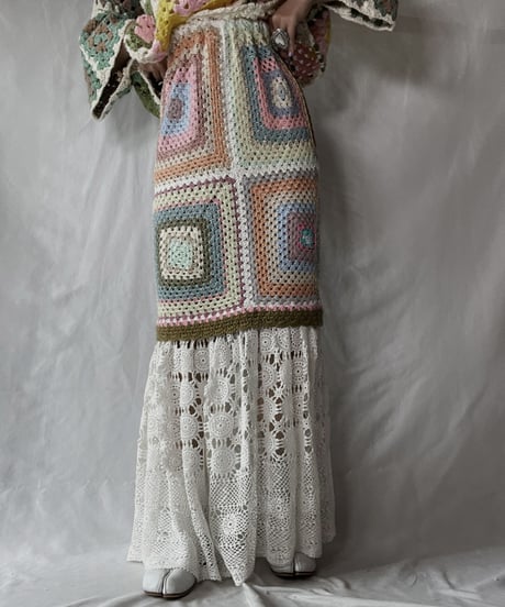 【RE;CIRCLE】 RE Granny × Crochet Long Skirt②/211014-022