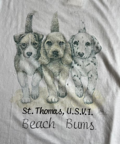 【USED】90's Hanes Dog T-Shirt /240729-048