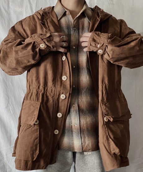 【USED】 Dyed Brown Swedish Snow Hoodie /210310-005