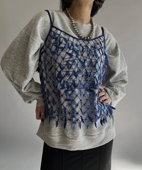 【USED】N/S Feather Patterned Top / 240127-017