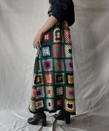 【RE;CIRCLE】 RE Granny Knit Long Skirt⑦/211014-027