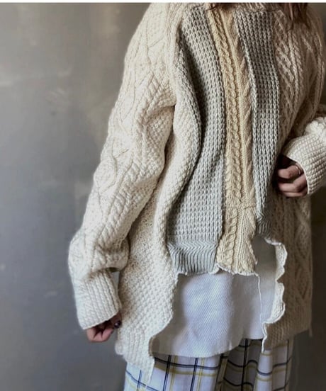 【RE;CIRCLE】 Patchwork Cable Knit ① / 201112-022