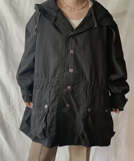 【USED】 Dyed Black Swedish Snow Hoodie /210310-013