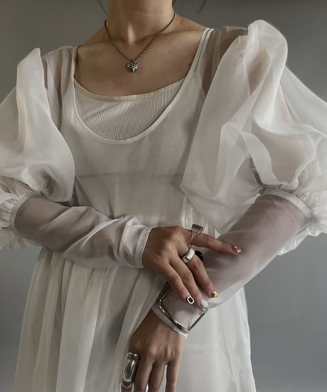 【RE;CIRCLE】 RE Sheer Puff Sleeve One-piece / 230706-002