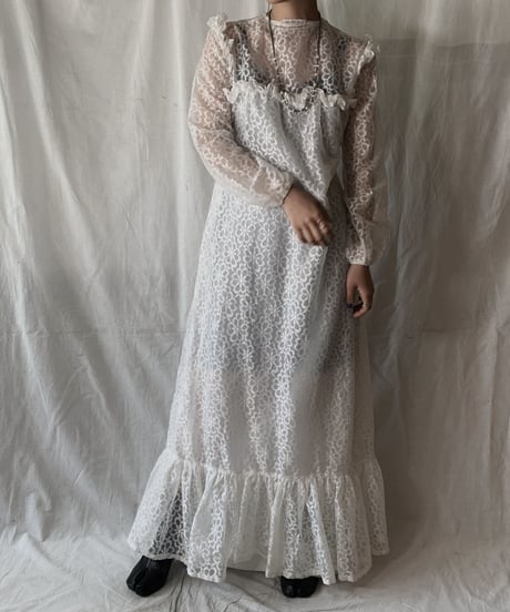 【USED】  Flower Patterned Lace EURO Dress/210407-027
