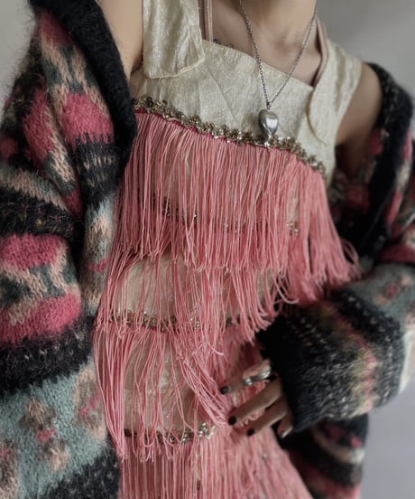 【USED】 Lame Fringe Camisole Top / 231112-014