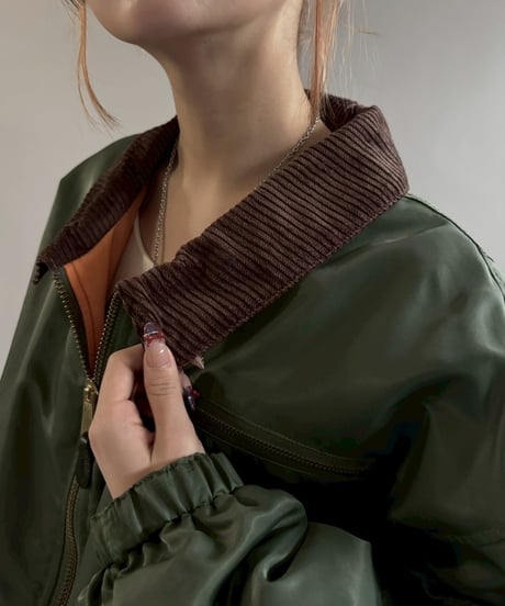 【RE;CIRCLE】 RE MA-1 Corduroy Collar Jacket Khaki / 251225-007