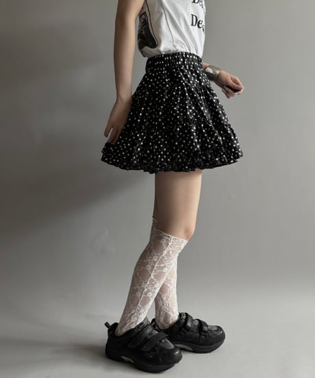 【USED】 Pplkadot volume frill tiered mini skirt / 250913-006