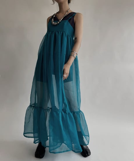 【RE;CIRCLE】 RE Sheer Blue Camisole One-piece / 220721-006