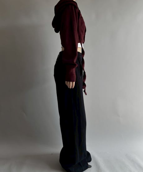 【RE;CIRCLE】 RE Hooded Acrylic Short Cardigan / 251016-007