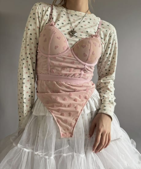 【USED】 Heart Pattern Sheer Camisole /251206-011