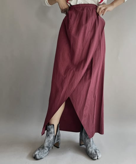 【USED】  Poly Long Skirt Red / 221112-009