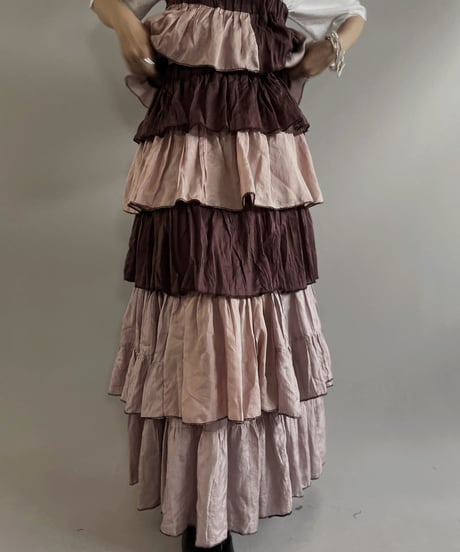 【RE;CIRCLE】RE Tiered Skirt & Bra Set / 230803-007