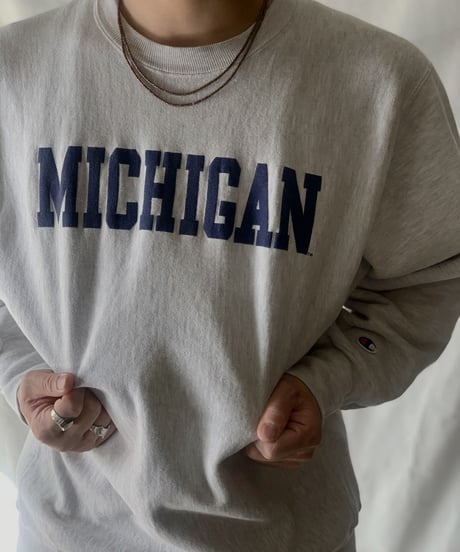 【USED】 90's Mexico Champion Reverse Weave Sweat MICHIGAN / 210127-040