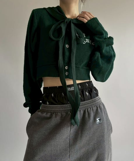 【RE;CIRCLE】 RE Hooded Acrylic Short Cardigan / 260205-003
