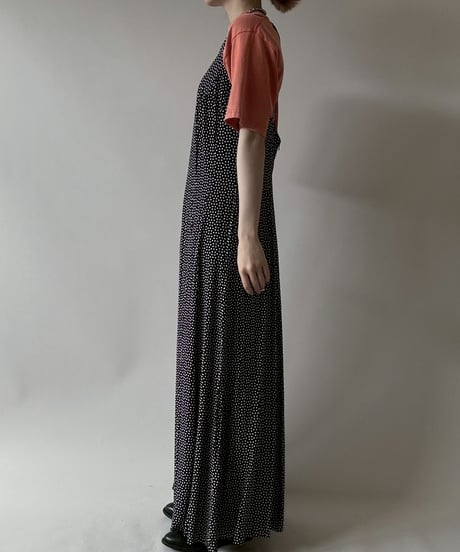 【USED】 Dot Pattern Camisole Long One-Piece  / 250628-014