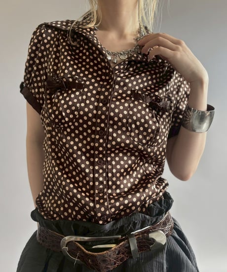 【USED】 Dot Pattern Puff Sleeves Blouse / 2560613-027