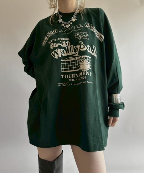 【USED】 Made In USA 94's FRUIT OF THE ROOM Go-Ed Wally ball L/S Tee / 260418-016