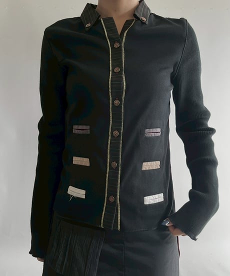 【USED】 Cop.Copine Design Knit Shirt Cardigan /251014-015