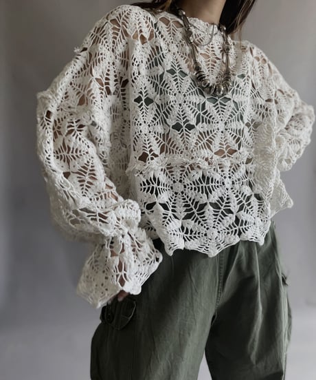 【RE;CIRCLE】 RE Crochet Kirikae Top / 230330-015