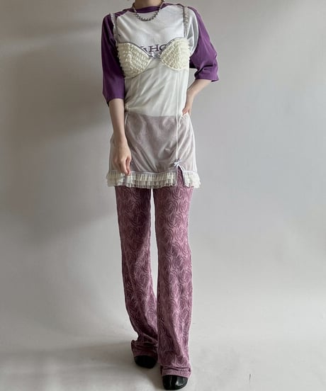 【USED】 I.AM.GIA Patterned Sheer Flare Pants /250628-017