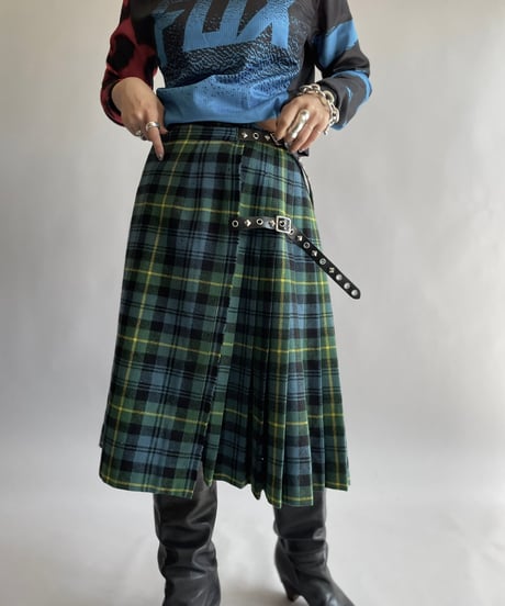 【USED】 Check Patterned Skirt/ 241006-043