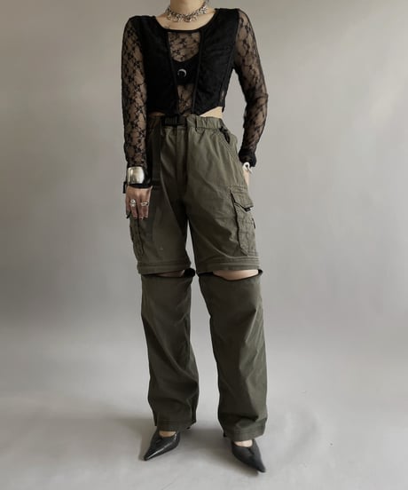 【USED】 Lace Patterned Sheer Top/240414-024