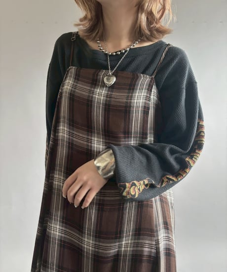 【USED】 Checked Camisole Long One-Piece  /251004-010