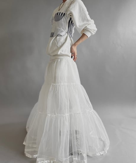【RE;CIRCLE】 Re Corset Patchwork Stripe Shirt  /  240926-009
