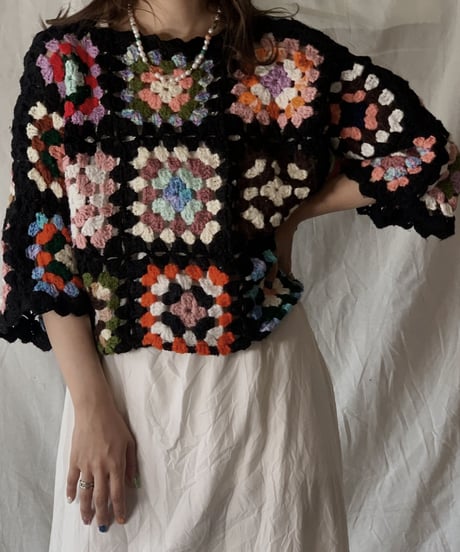【RE;CIRCLE】 RE Granny Knit Top③/210421-009