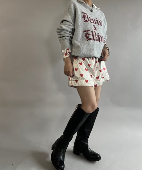 【USED】 MUMU Heart Patterned Pajama Set Up  /241109-016