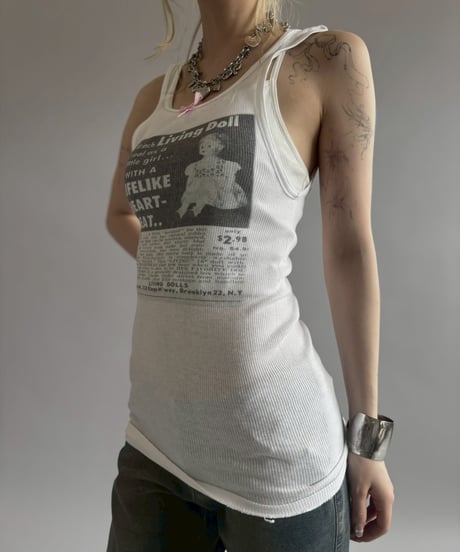 【USED】 Hanes Ribbed Tank Top / 2560613-013