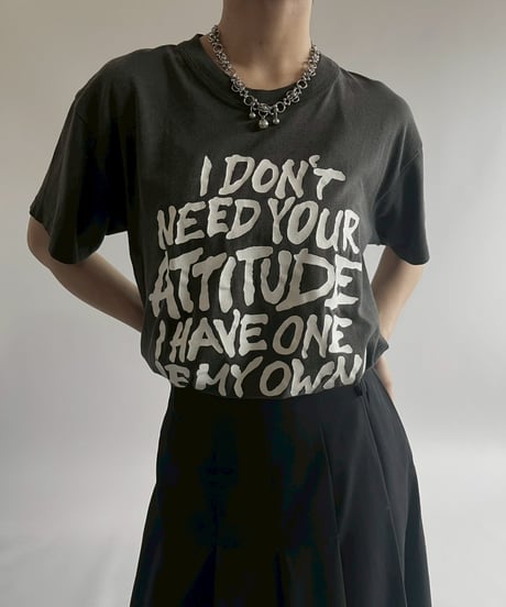【USED】  Made in USA 80~90's Message T-Shirt/250510-022