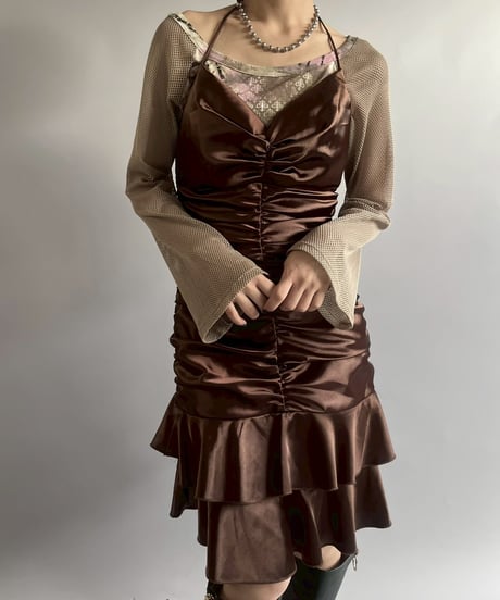 【USED】 Shiny Gather Camisole One-Piece  /251012-002