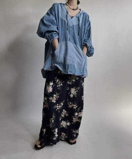 【RE;CIRCLE】 RE Denim Shirt Mexican Hoodie / 220423-024