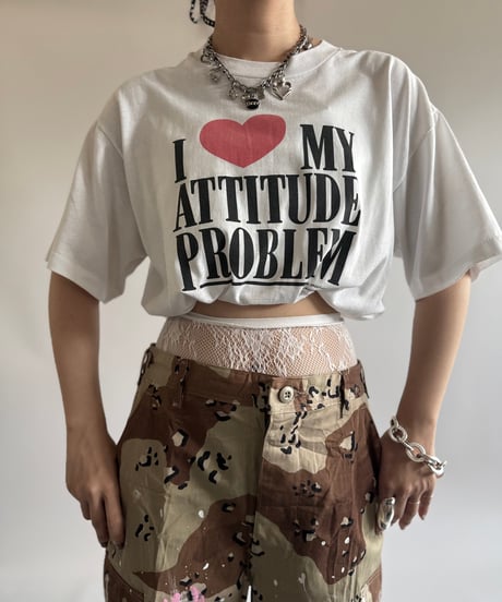 【USED】 80~90's I ♡ MY ATTITUDE PROBLEM T-Shirt / 250614-005