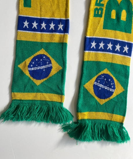 【USED】 Knit Soccer Muffler Green × Yellow / 230206-009