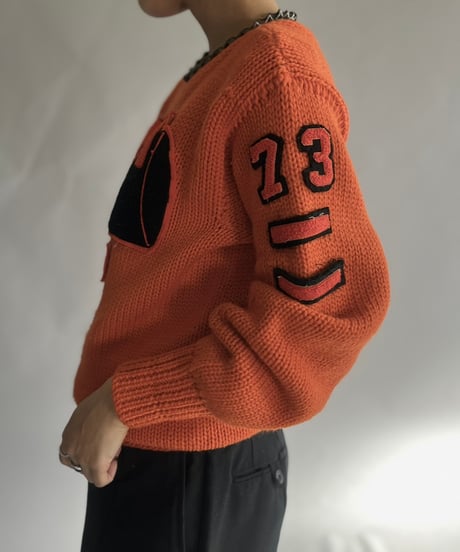 【USED】 Vintage Wool Lettered Knit Top/241130-024