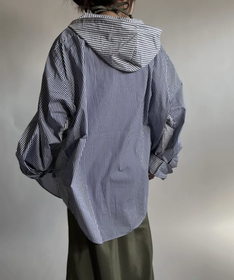 【RE;CIRCLE】 RE Stripe Shirt Mexican Hoodie / 220423-029