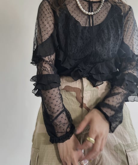 【USED】 GUESS Lace See-through Top / 220430-003