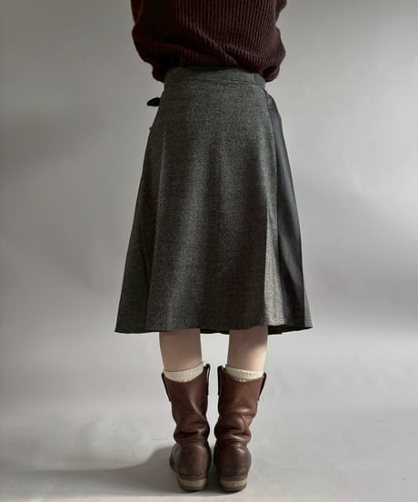 【RE;CIRCLE】 RE Suit Pleats Wrap Skirt/ 260108-004