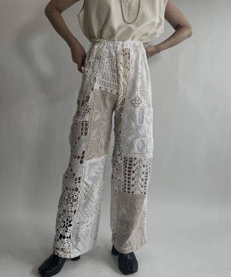 【RE;CIRCLE】 RE Crochet Patchwork Pants / 220623-026
