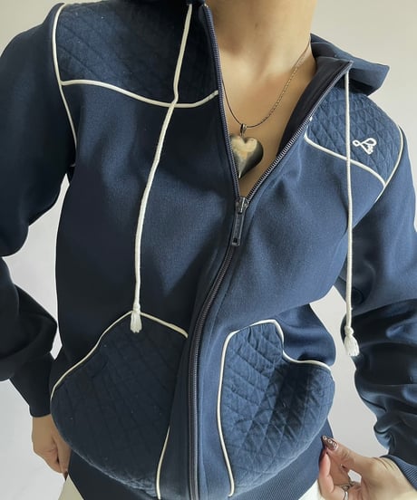 【USED】 Zip Up Hoodie Jersey Top /241207-037