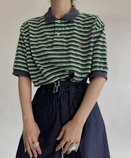 【USED】  Polo Ralph Lauren Striped Polo Shirt / 220730-013