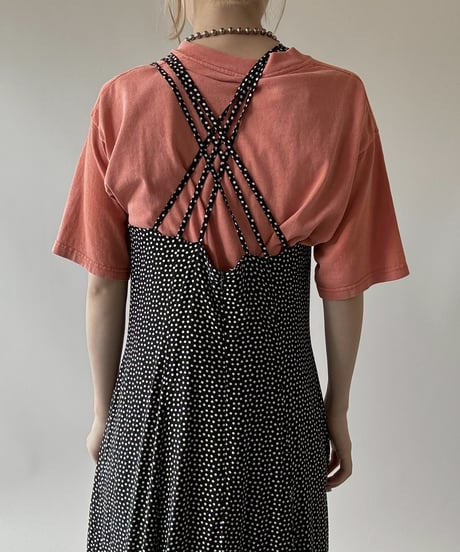 【USED】 Dot Pattern Camisole Long One-Piece  / 250628-014