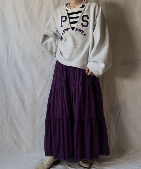 【USED】 Crinkle Cotton Long Skirt  /210318-002