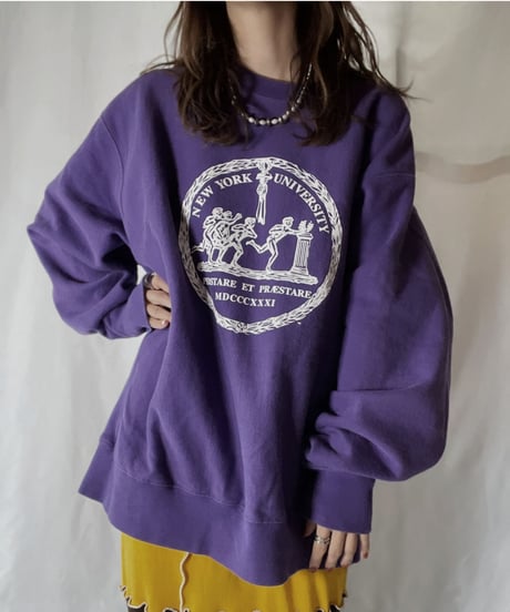【USED】  Champion Reverse Weave Sweat NEW YORK UNIVERCITY/211116-044