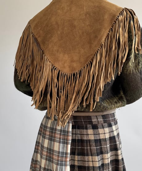 【USED】 Suede Fringe Vest /250102-018
