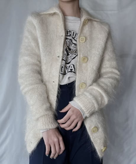 【USED】 Acrylic Knit Cardigan/ 220120-051